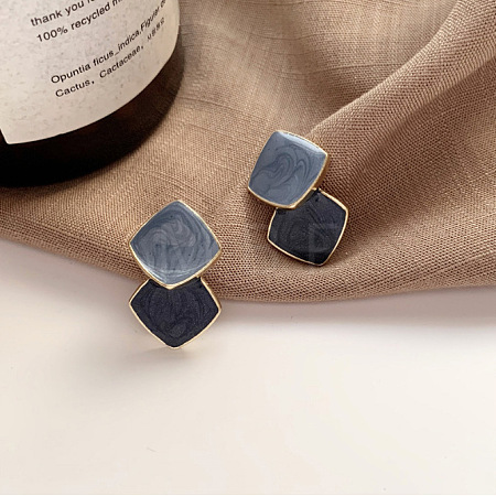 Alloy Enamel Stud Earrings FS-WG02654-01-1