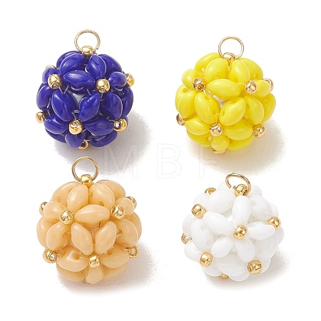 Glass Seed Beaded Pendants PALLOY-MZ01352-1