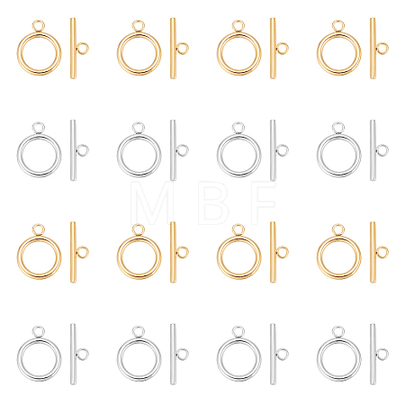 20 Sets 2 Colors 304 Stainless Steel Toggle Clasps STAS-UN0043-43-1