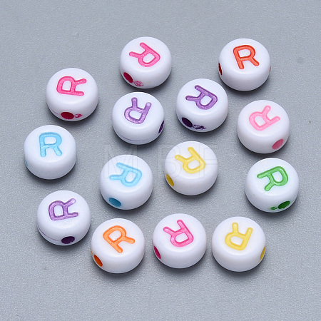 Craft Acrylic Horizontal Hole Letter Beads SACR-S201-11R-1