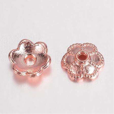 Alloy Bead Caps Enamel Settings PALLOY-D348-07RG-1