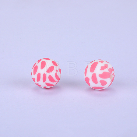 Printed Round Silicone Focal Beads SI-JX0056A-93-1
