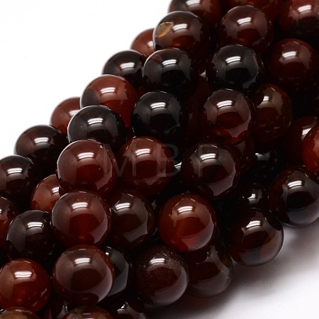 Dyed Natural Agate Round Beads Strands G-E321B-6mm-02-1