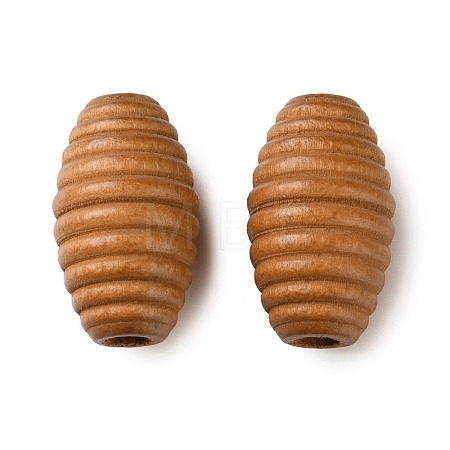 Spray Painted Wooden European Beads WOOD-A029-04C-1