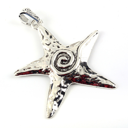 Tibetan Style Alloy Big Pendants TIBEP-Q060-17AS-NR-1