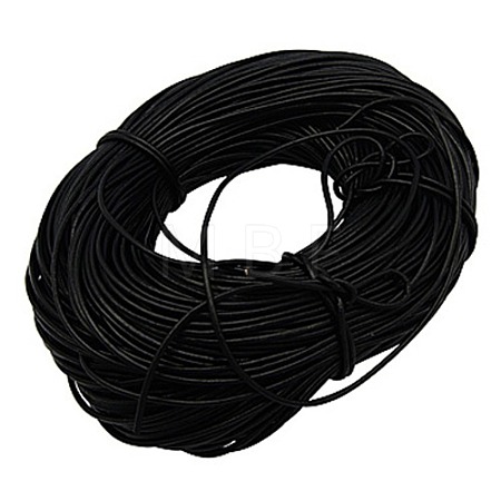 Black Cowhide Leather Cord For DIY Craft Jewelry X-WL-A003-18-1