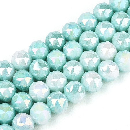 Anti-Tarnish Electroplate Glass Beads Strands GLAA-N010-10mm-10-1