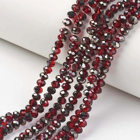 Electroplate Transparent Glass Beads Strands EGLA-A034-T4mm-P06-1