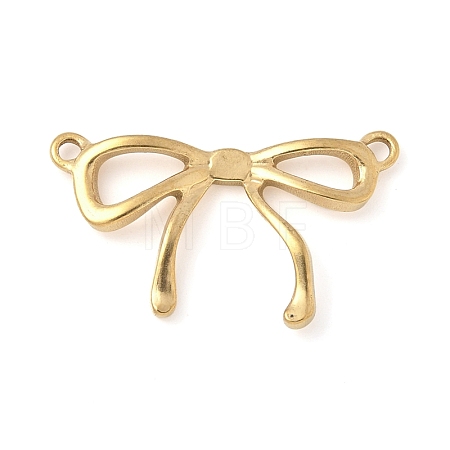 304 Stainless Steel Bowknot Connector Charms STAS-R162-04G-1
