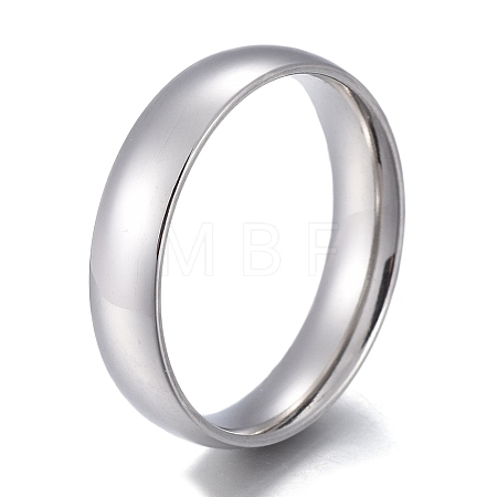 Non-Tarnish 304 Stainless Steel Flat Plain Band Rings STAS-I160-B-P-1