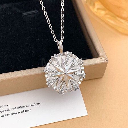 Brass Micro Pave Clear Cubic Zirconia Pendant Necklaces for Women WGF4498-06-1