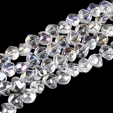 Electroplate Transparent Glass Beads Strands EGLA-Q133-01A-15-1