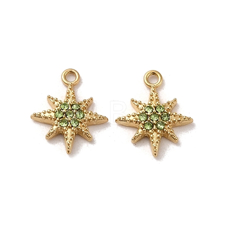 304 Stainless Steel Rhinestone Charms STAS-L022-304G-03-1