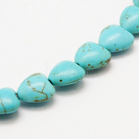 Heart Synthetic Turquoise Beads Strands X-TURQ-I019-10mm-08-1