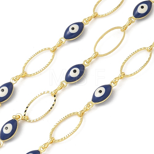 Rack Plating Brass Enamel Link Chains CHC-P012-11G-03-1