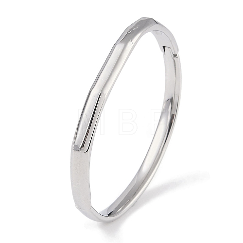 304 Stainless Steel Faceted Ring Hinged Bangles for Women BJEW-C071-16P-1
