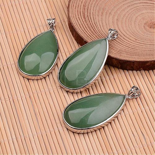 Natural Green Aventurine Big Pendants G-I184-06-1