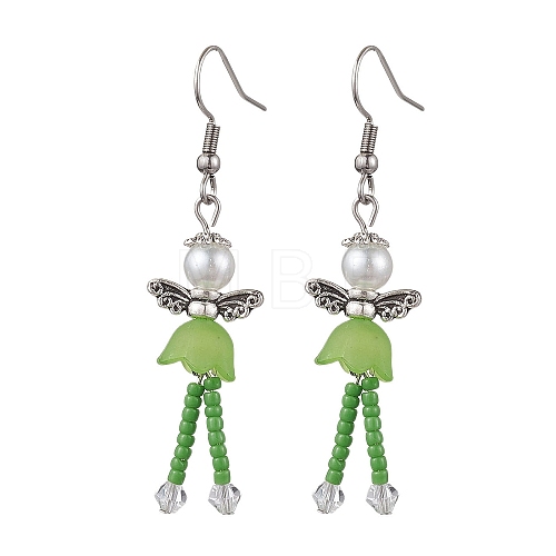 304 Stainless Steel Fairy Dangle Earrings EJEW-MZ00129-01-1