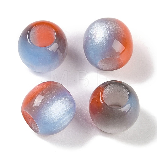 Triple Color Resin European Beads RESI-F055-03-1