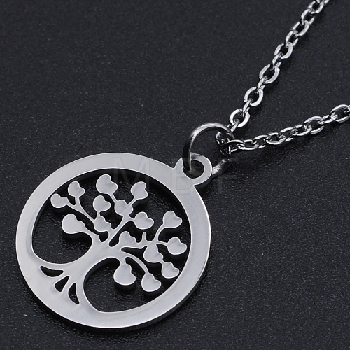 Non-Tarnish 201 Stainless Steel Pendant Necklaces NJEW-S105-JN538-45-1-1