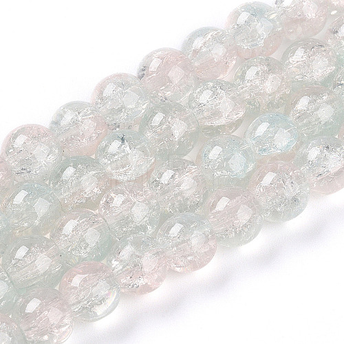 Transparent Crackle Glass Bead Strands GLAA-T025-8mm-02H-1