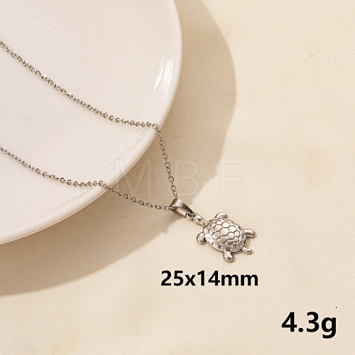 Stainless Steel Tortoise Pendant Necklaces NZ8633-1-1