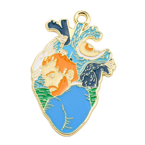 Alloy Enamel Pendants ENAM-F149-03-1