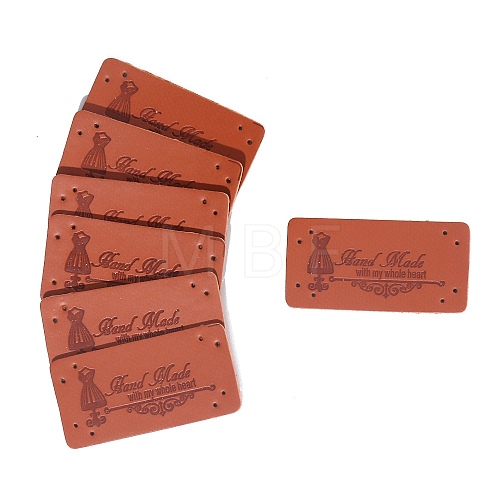 Rectangle Imitation Leather Label Tags PW-WG262B0-05-1