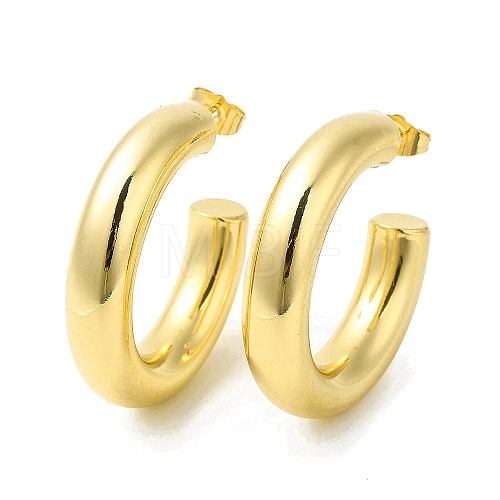 Brass Circle Stud Earrings EJEW-H092-03G-1