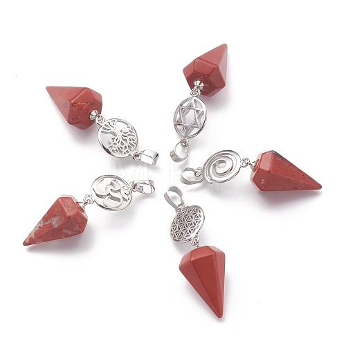 Natural Red Jasper Pendants G-O194-14-1