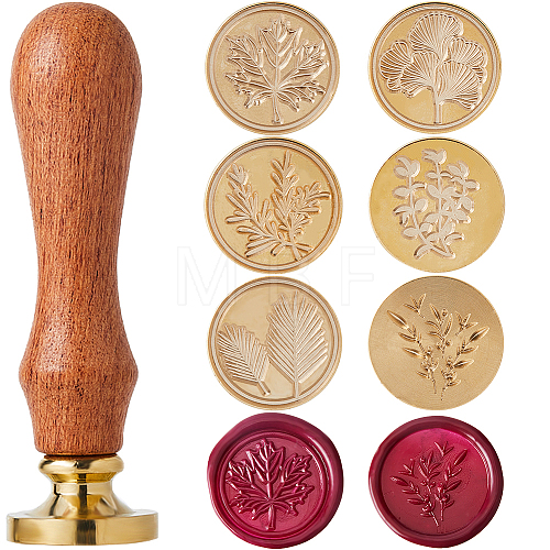 CRASPIRE 6Pcs 6 Styles Brass Wax Seal Stamp Head AJEW-CP0007-46-1