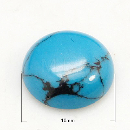 Synthetic Turquoise Cabochons X-G-H1596-FR-10mm-17-1
