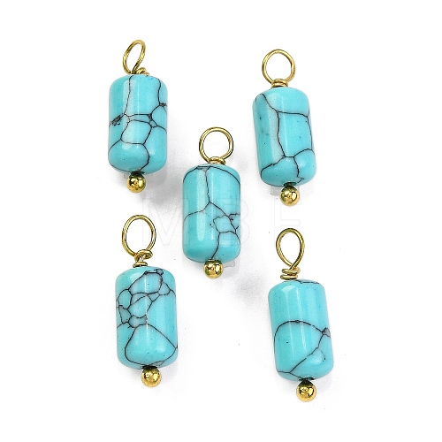 Synthetic Turquoise Cloumn Pendants STAS-H221-04G-07-1