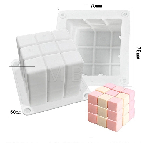 Magic Cube Shape DIY Candle Silicone Molds CAND-PW0001-195-1