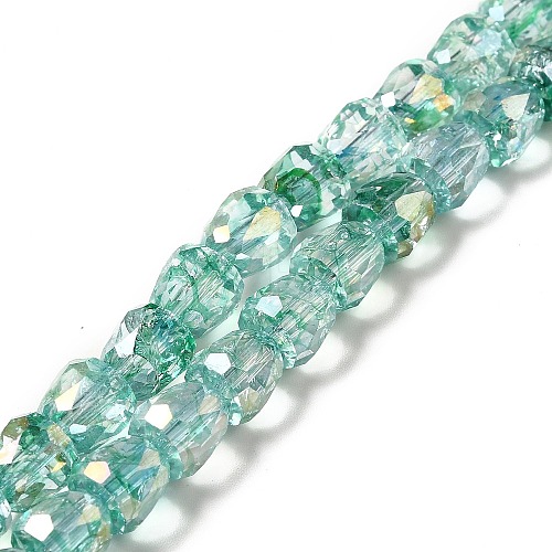 Electroplate Transparent Glass Beads Strand GLAA-G088-01A-1