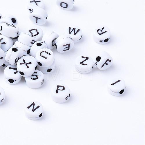 Craft Acrylic Horizontal Hole Letter Beads SACR-S201-10-1