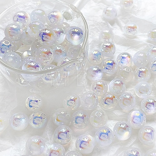 Rainbow Iridescent Plating Acrylic Beads FIND-B077-01A-1