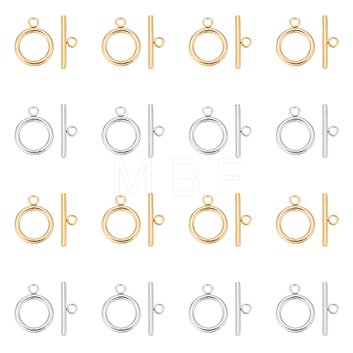 Unicraftale 20 Sets 2 Colors 304 Stainless Steel Toggle Clasps STAS-UN0043-43-1