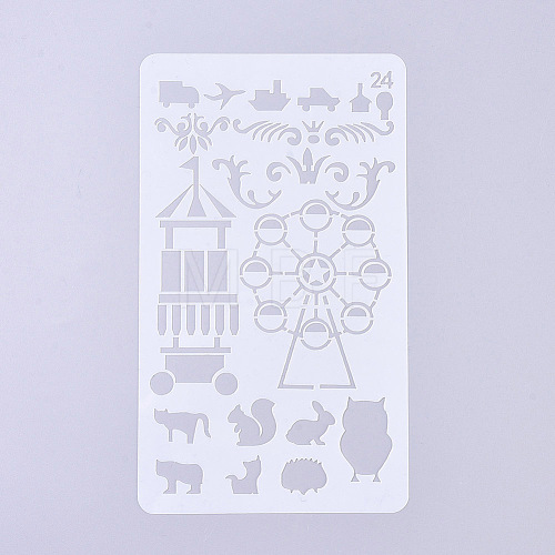 Plastic Reusable Drawing Painting Stencils Templates DIY-G027-G24-1