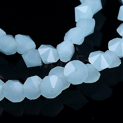 Diamond Shape Imitation Jade Glass Bead Strands EGLA-J059-J03-1