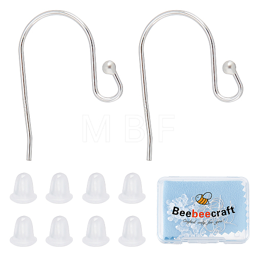 10 Pairs 925 Sterling Silver Earring Hooks STER-BBC0001-39-1