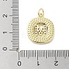 Rack Plating Brass Micro Pave Clear Cubic Zirconia Pendants KK-E102-33G-M-3