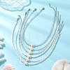 6Pcs 6 Styles Synthetic Turquoise Sea Turtle with Glass Seed Beaded Necklace Sets for Women NJEW-JN05931-1