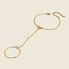 304 Stainless Steel Bowknot Hand Chain Ring Bracelets for Women OJ9238-1