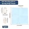 3Pcs 925 Sterling Silver Spring Gate Rings STER-BBC0008-64A-S-2