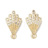 Brass Micro Pave Cubic Zirconia Stud Earring Findings KK-Z094-13G-1