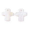 Natural Freshwater Shell Cross Charms SHEL-T020-07-3