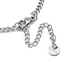 304 Stainless Steel Micro Pave Clear Cubic Zirconia Ring Pendant Twisted Chain Lariat Necklaces NJEW-P318-01P-4