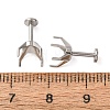 304 Stainless Steel Prong Earring Settings SA-CBA8B85-11E-01-2