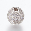 Brass Micro Pave Cubic Zirconia Beads LS-ZIRC-E134-8mm-04P-1
